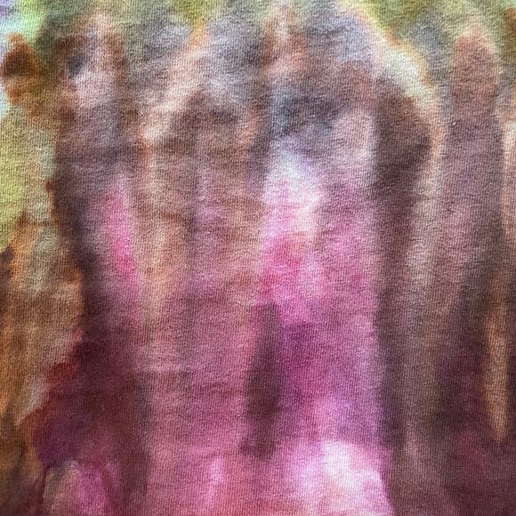 Ice Dyed Unisex T-shirt - Tie Dye Accordion - Pink Gold Bronze - Handmade Small - Picture 8 of 9